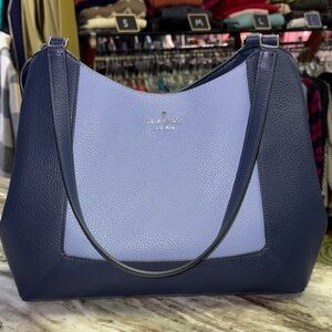 Kate Spade Two-Tone Shoulder Bag in Light Blue and Navy